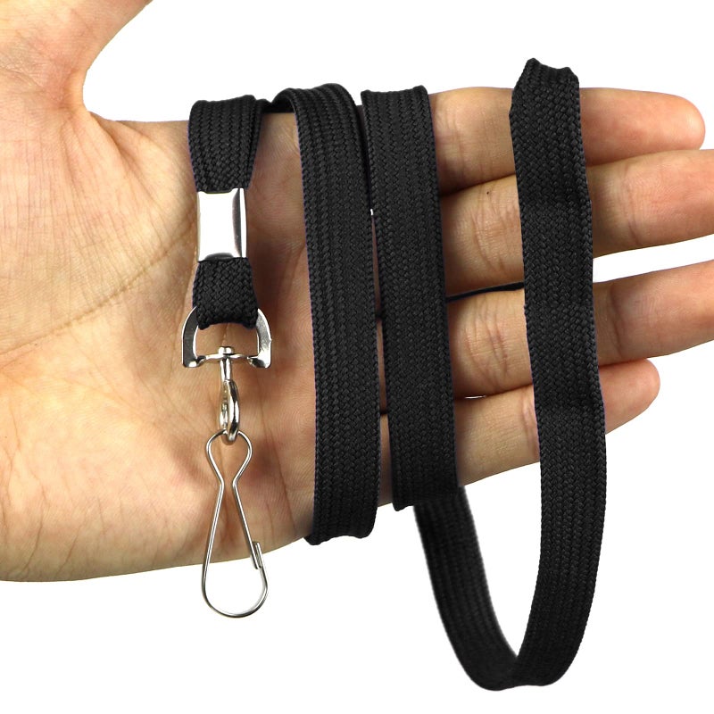 Beebel Lanyards 100 Pack Black Lanyards with Swivel Hook Clips for ID Name Badge Holder - Image 5